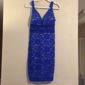 A’GACI Lace Blue Bodycon Dress